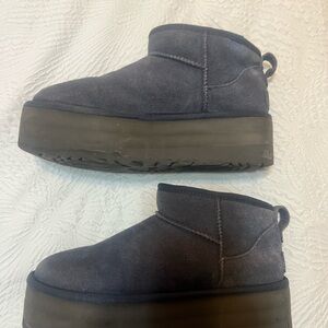 UGG Blue Suede Platform Boots